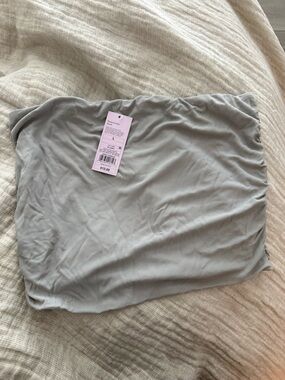wild fable Light Gray Ribbed Strapless Crop Top